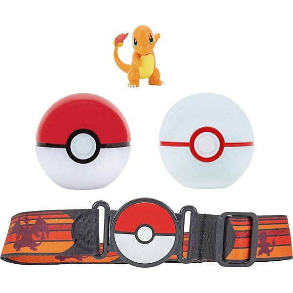Pokémon Clip&#039;n&#039;Go Poké Gürtel Set Pokéball, Luxusball &amp; Glumanda