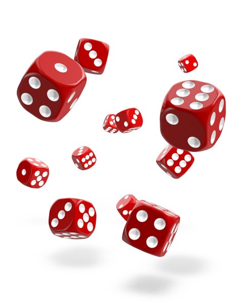 Oakie Doakie Dice W6 Würfel 12 mm Solid - Rot (36)