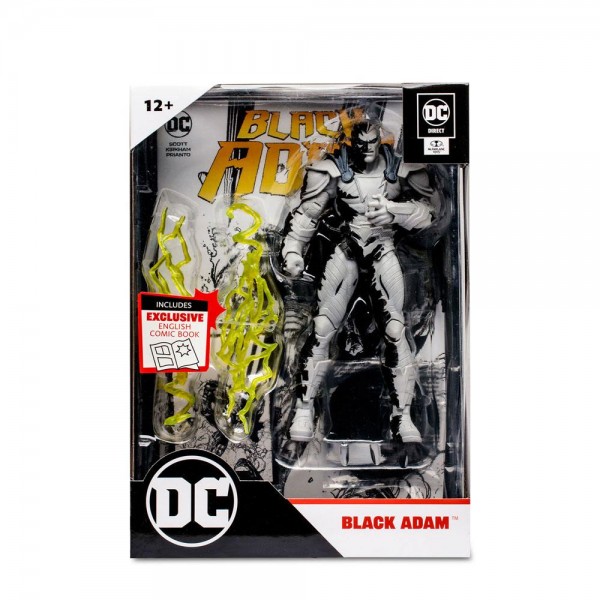 DC Direct Page Punchers Actionfigur &amp; Comic Black Adam (Line Art Variant) 18 cm