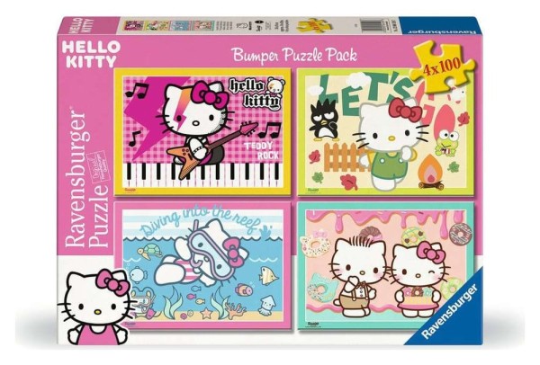 Hello Kitty Puzzles 4er-Pack Los geht's, Hello Kitty! (4x100 Teile)