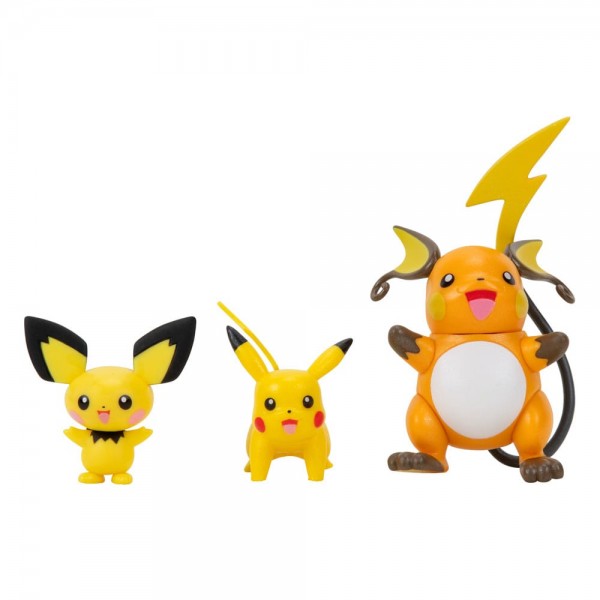 Pokémon Select Actionfiguren 3er-Pack Evolution Pichu, Pikachu, Raichu