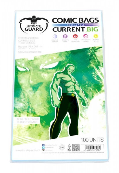 Ultimate Guard Comic Bags BIG wiederverschließbar Current Size (100)