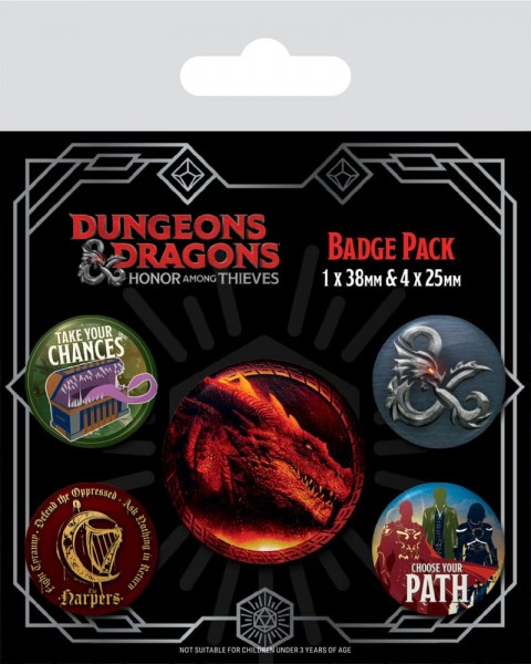Dungeons &amp; Dragons Ansteck-Buttons 5er-Pack Movie