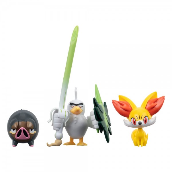 Pokémon Battle Figure Set Figuren 3er-Pack Fynx, Ferkuli, Lauchzelot 5 cm