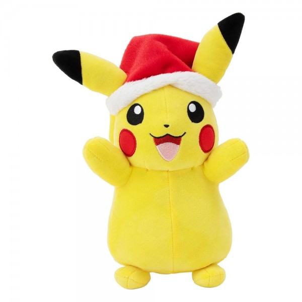 Pokémon Plüschfigur Winter Pikachu mit Weihnachtsmütze 20 cm