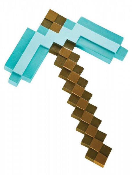 Minecraft Kunststoff-Replik Diamant-Spitzhacke 40 cm