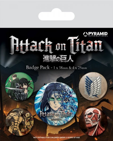 Attack on Titan Ansteck-Buttons 5er-Pack Season 4