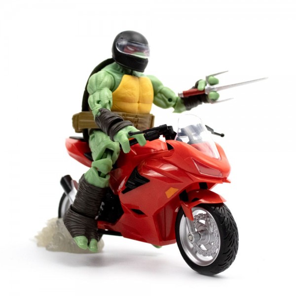 Teenage Mutant Ninja Turtles BST AXN Actionfigur mit Fahrzeug Raphael mit Motorrad (IDW Comics) 13 c